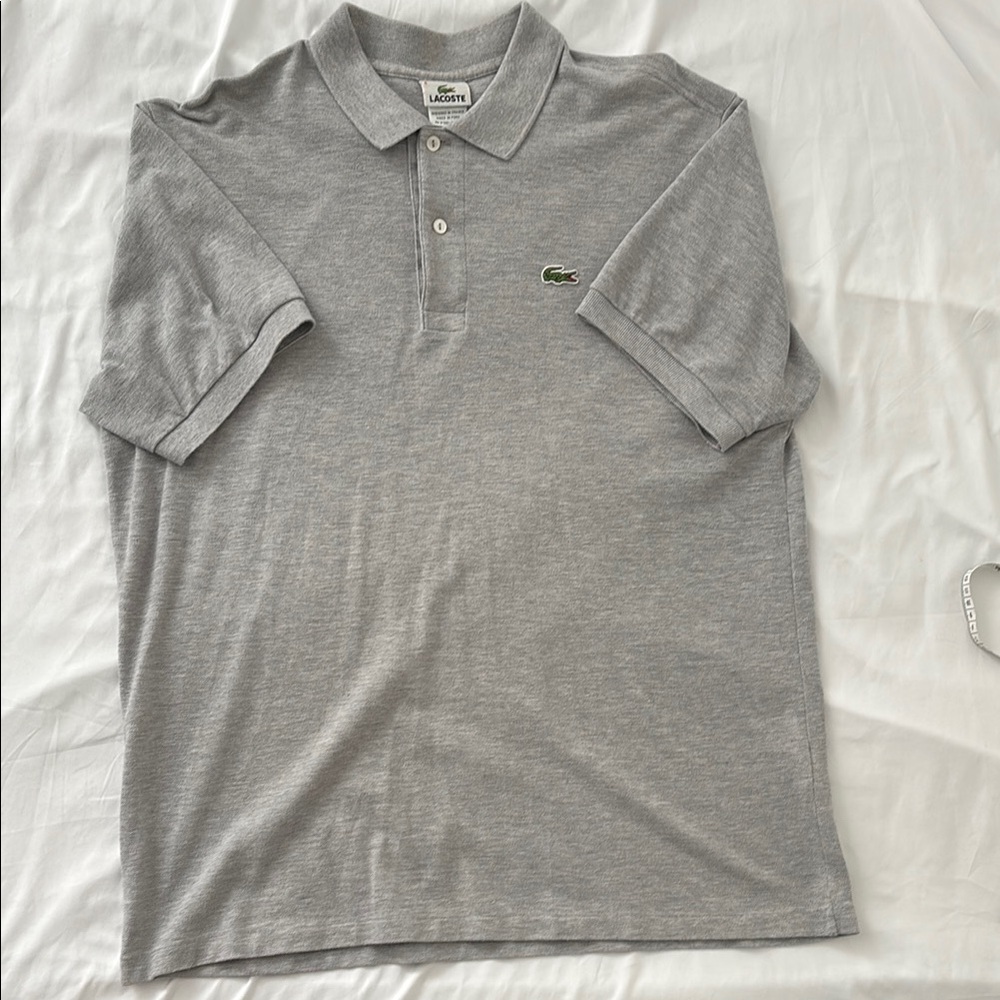 Lacoste Gray Polo Shirt Classic Design Short Sleeves